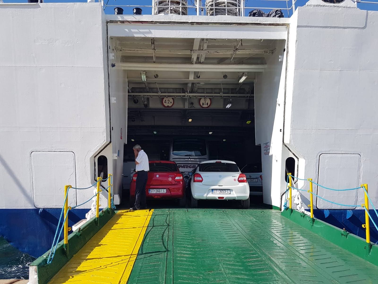 Cars boarding a Jadrolinija ferry in Split