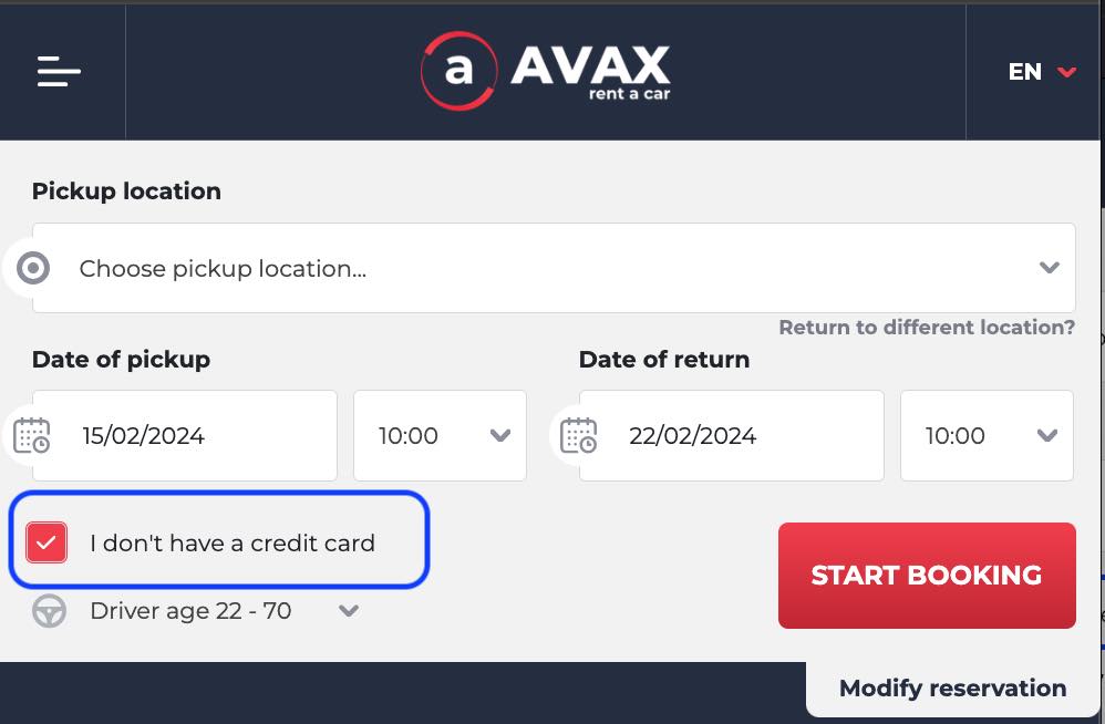 Rent a car without credit card in Croatia