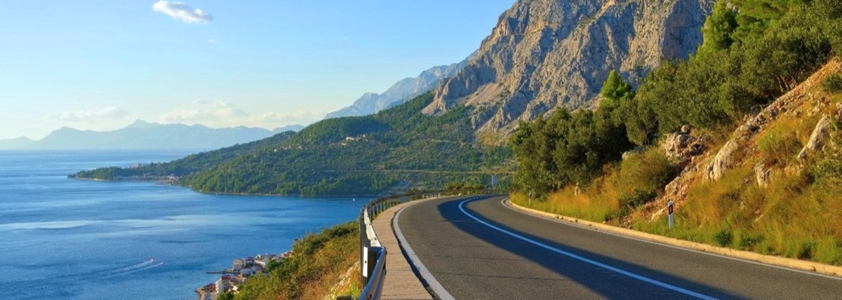 The D8 coastal road in Croatia — stunning seaside highway along the Makarska Riviera