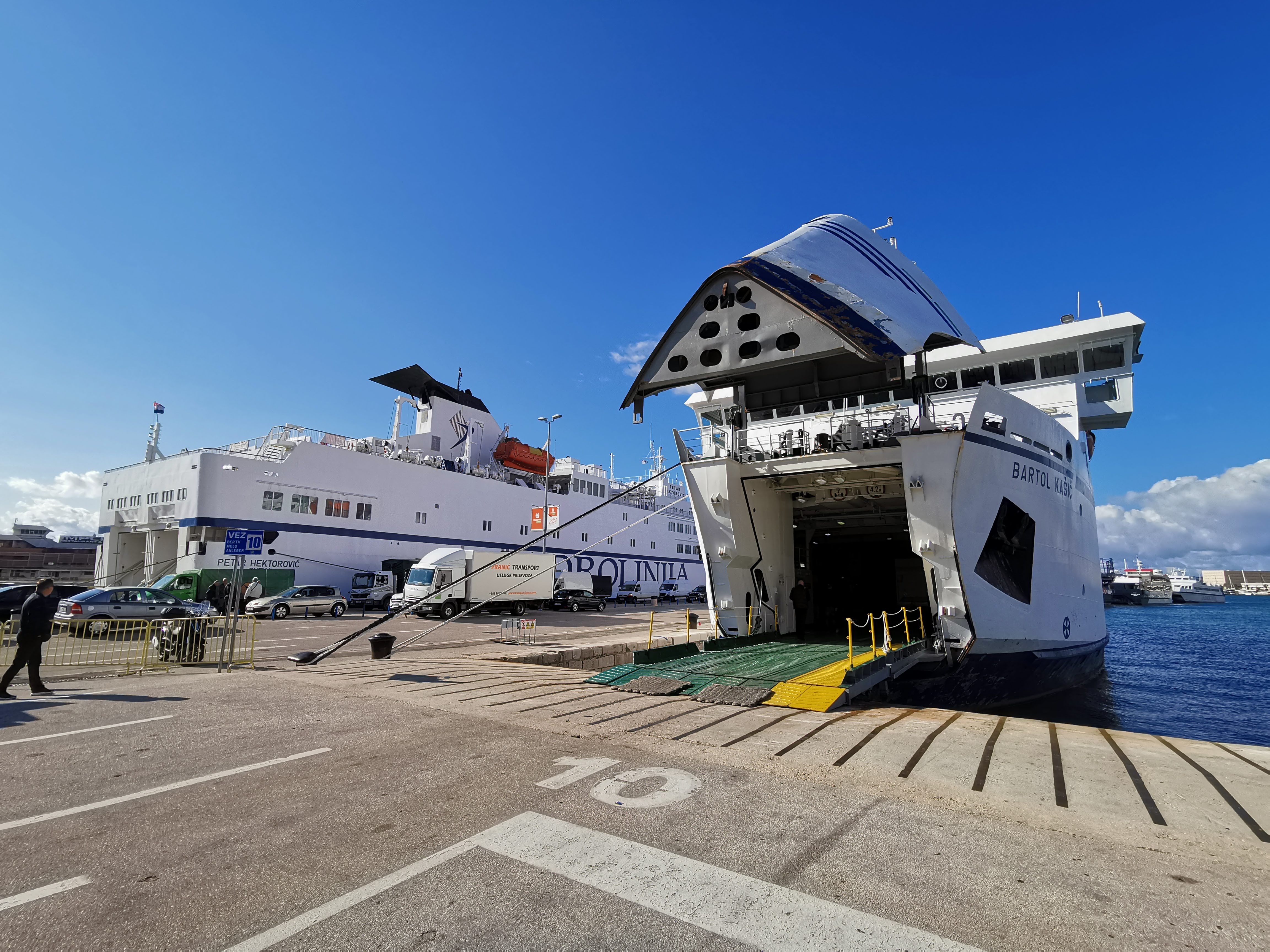 Jadrolinija ferries at Split port ready for island departures